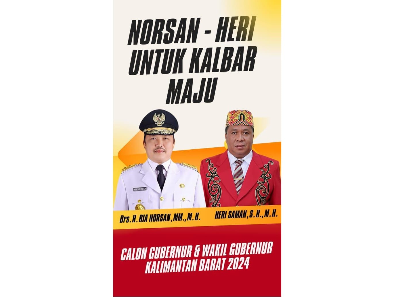 Flyer beredar di media sosial pasangan Ria Norsan-Heri Saman untuk maju di Pilkada gubernur Kalbar. (ISTIMEWA)