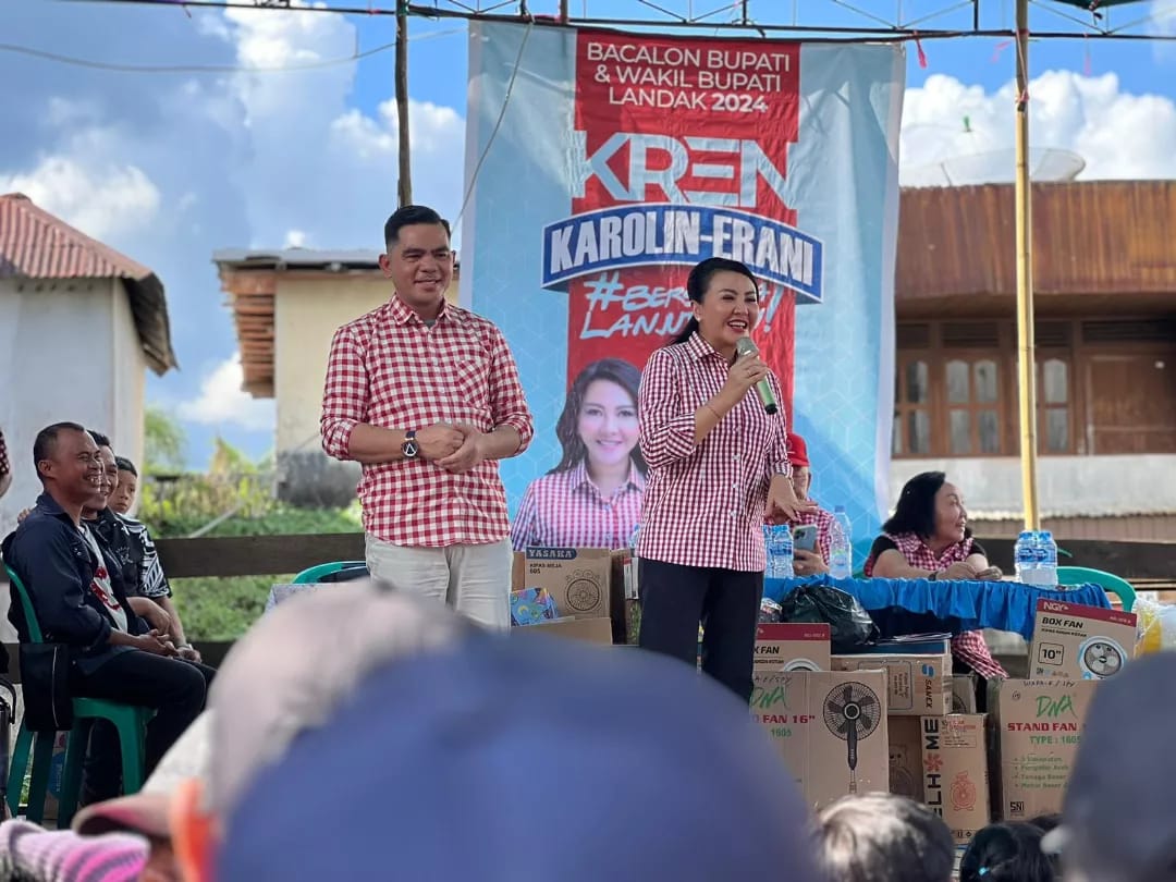 Pasangan bakal calon Bupati dan Wakil Bupati Kabupaten Landak Karolin Margret Natasa-Erani.