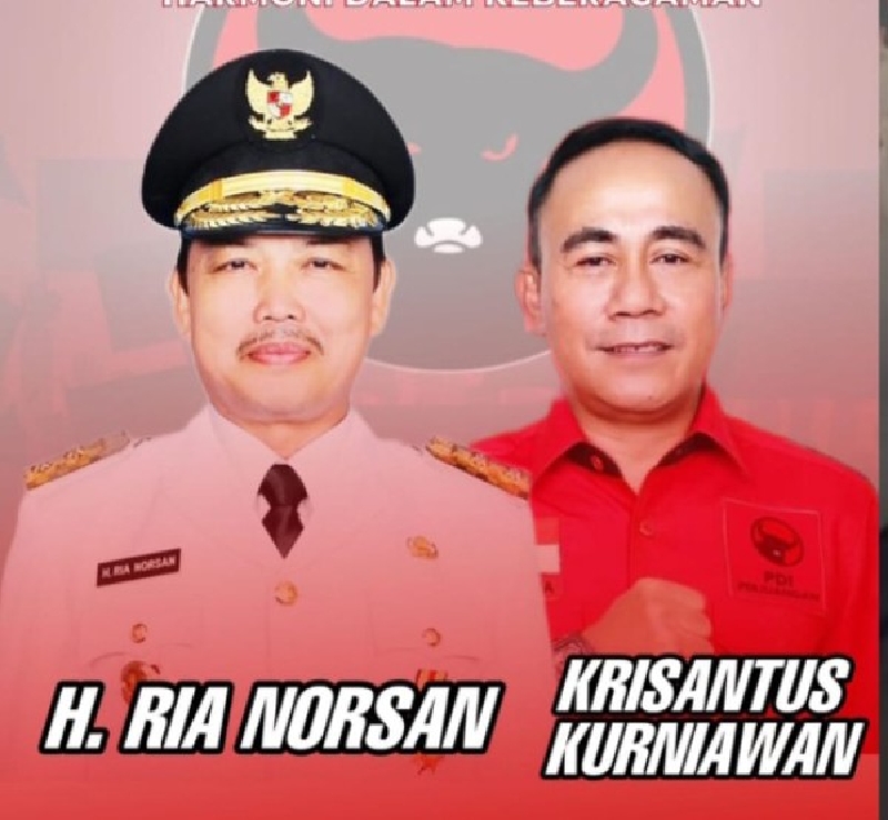 Ria Norsan resmi berpasangan dengan Krisantus Kurniawan untuk maju pada Pilgub Kalbar 2024.