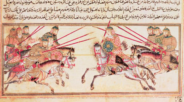 PERTEMPURAN AIN JALUT: Ilustrasi Pertempuran Ain Jalut antara Kesultanan Mamluk dan Kekaisaran Mongol di Ain Jalut, Palestina. PRIVATE COLLECTION / BRIDGEMAN ART LIBRARY