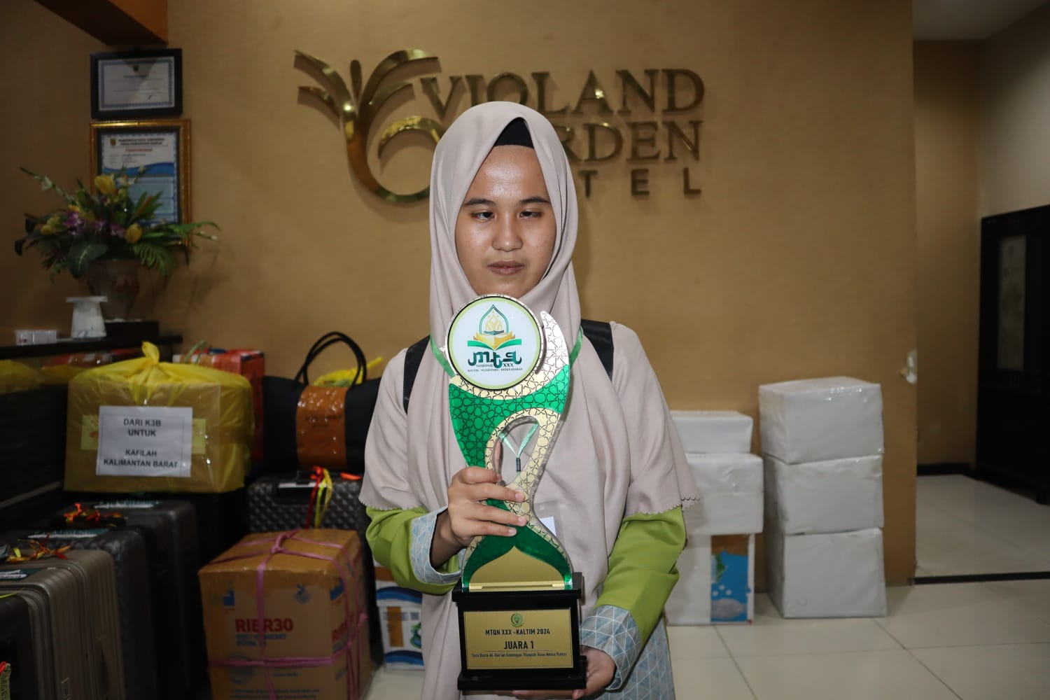 Siti Farhatun Nufus, peserta tilawah kategori Tuna Netra ini tampil memukau di final dan berhasil meraih juara pertama.
