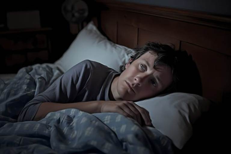 Ilustrasi susah tidur. (PEXELS)