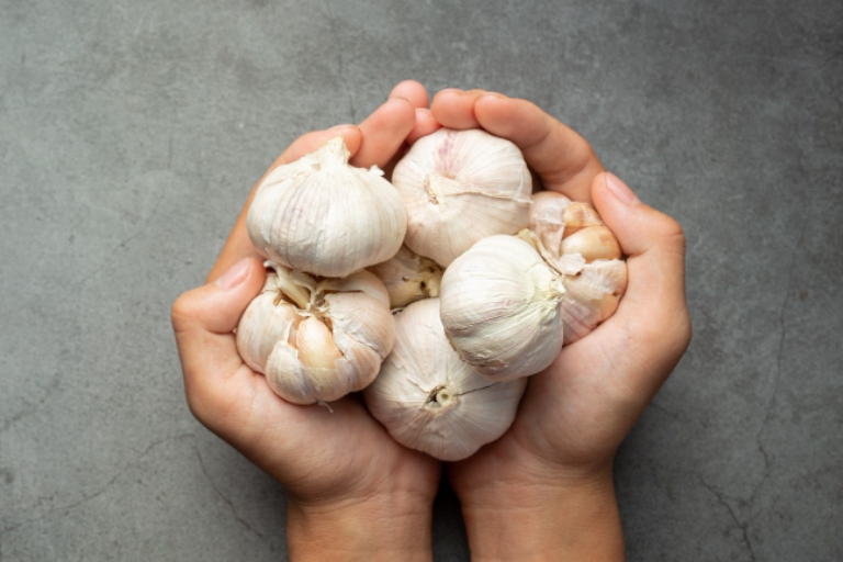 Ilustrasi bawang putih mentah yang bermanfaat bagi jika dikonsumi setiap hari. (FREEPIK)