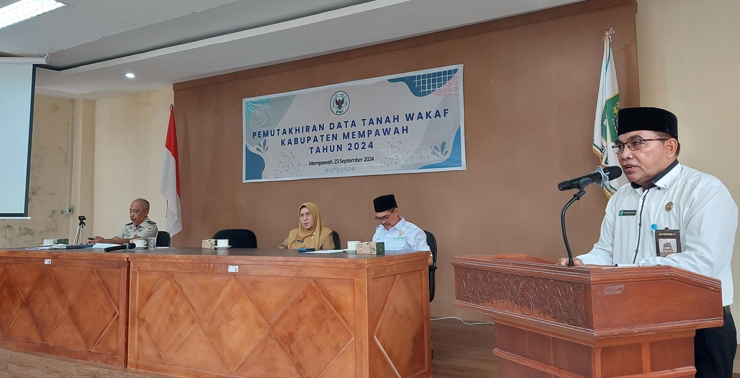 WAKAF: Suasana pertemuan pemuktahiran tanah wakaf di Kabupaten Mempawah.