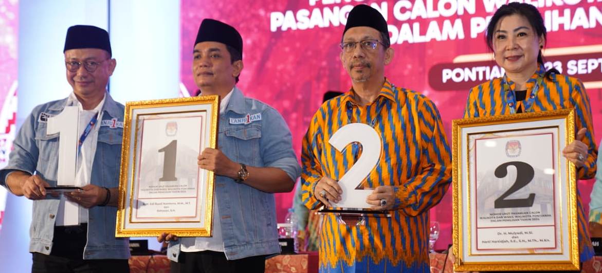NOMOR URUT: Calon Wali Kota Pontianak dengan nomor urut yang diperolehnya.