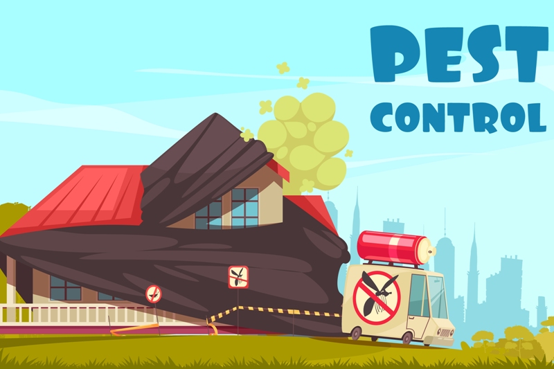 Ilustrasi pengendalian hama di rumah.