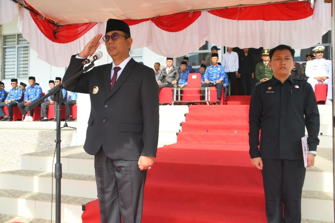 UPACARA : Kegiatan Upacara peringatan Hari Kesaktian Pancasila Tahun 2024, di Halaman Kantor Bupati, Sukadana.