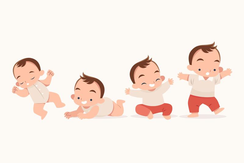 Ilustrasi pertumbuhan bayi.