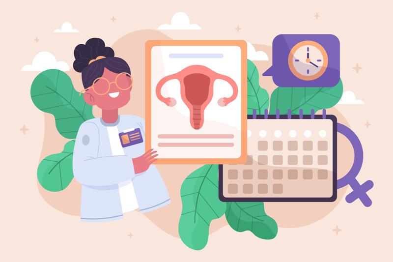 Ilustrasi kesehatan reproduksi pada wanita.