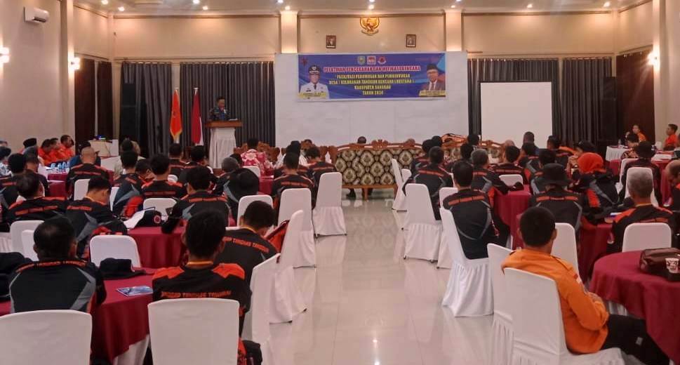 MITIGASI : Suasana pelatihan pencegahan dan mitigasi bencana yang dilaksanakan oleh BPBD Sanggau pada Rabu (2/10) pagi.