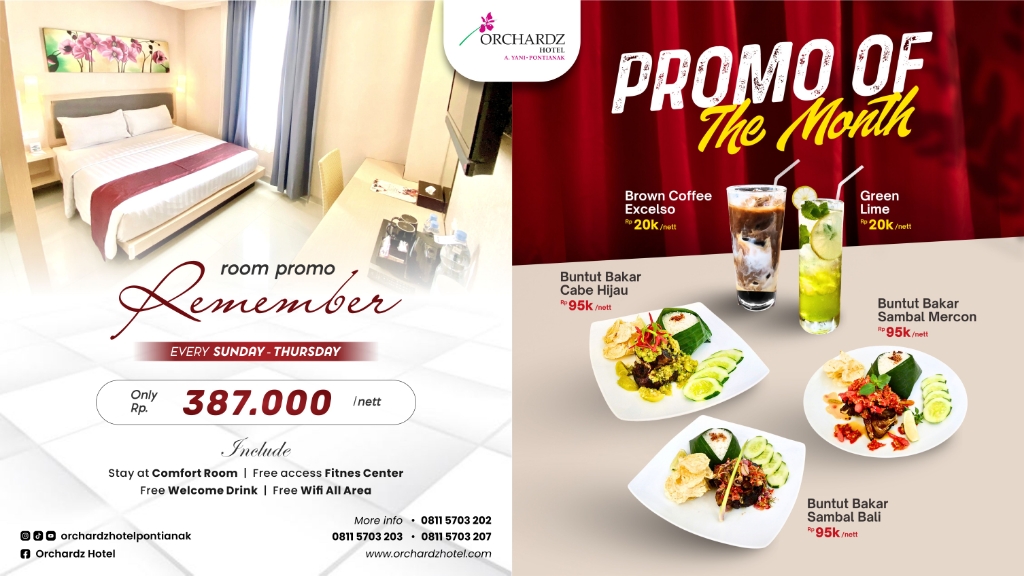 Promo selama Oktober di Orchardz Hotel Ayani Pontianak.