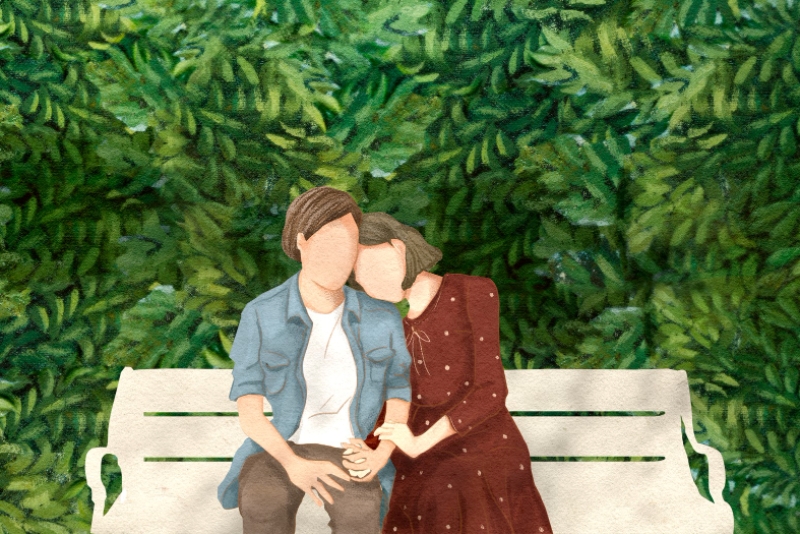 Ilustrasi pasangan romantis.