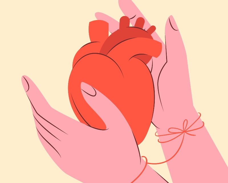 Ilustrasi menjaga jantung.