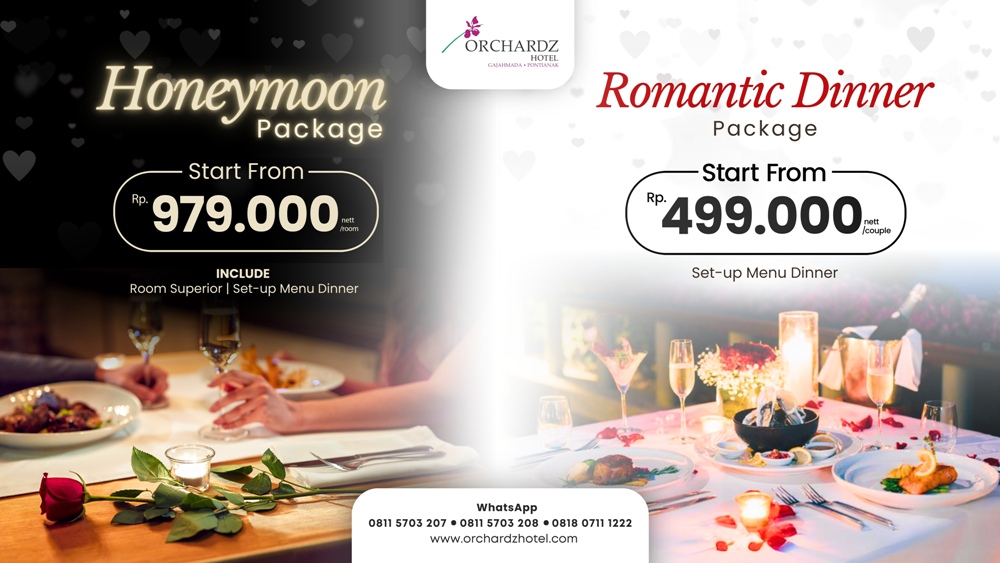 Nikmati bulan madu romantis di Orchardz Hotel Gajahmada Pontianak.