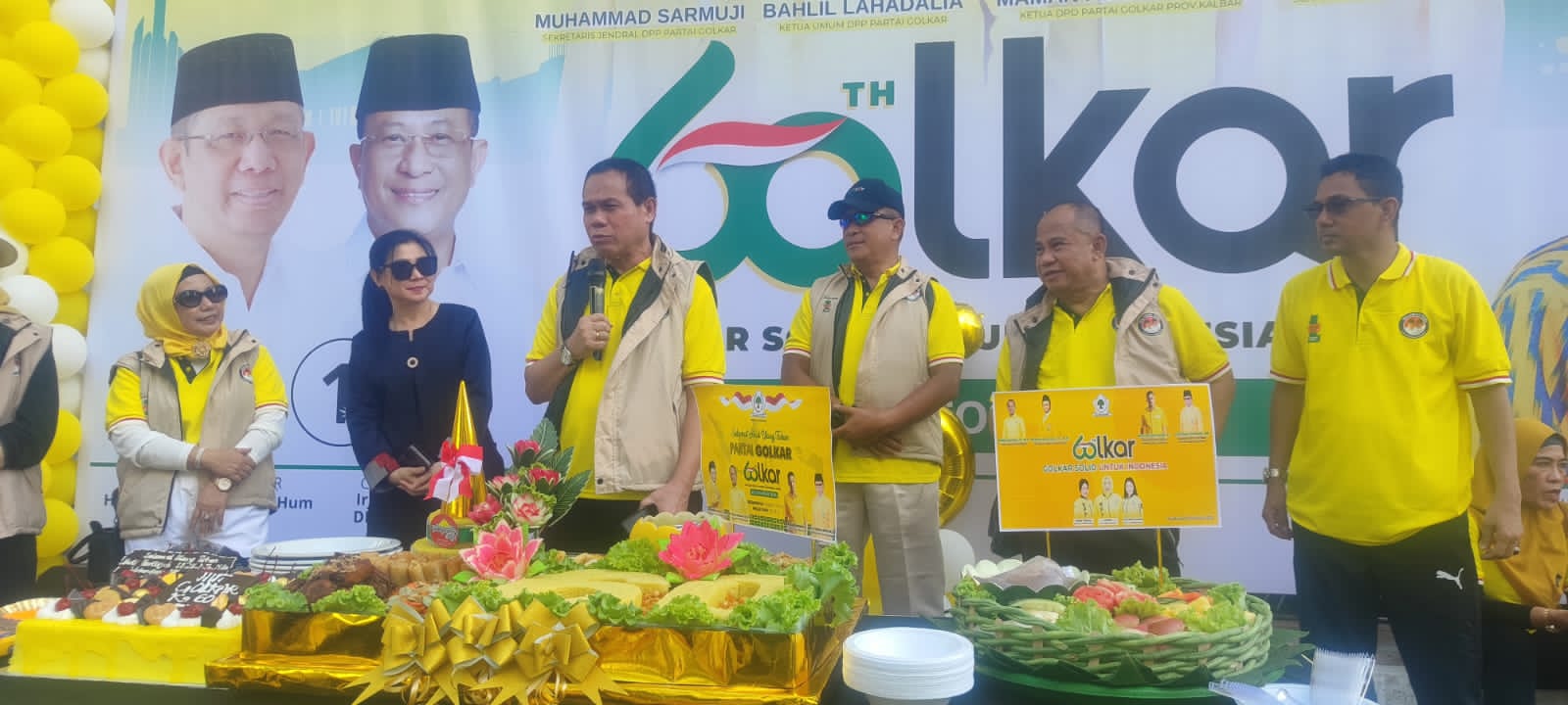 Ultah Partai Golkar ke-60 dirayakan secara sederhana di Gedung Zamrud, Jalan A.Yani I Kantor DPD Golkar Kalbar.