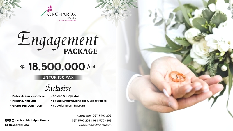 Rayakan ikatan janji suci bersama Orchardz Hotel Gajahmada Pontianak.