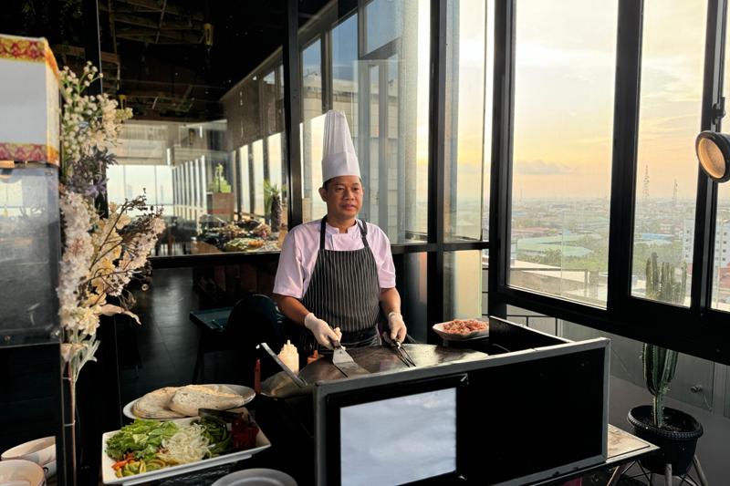All you can eat buffet di Rooftop Neo Pontianak.