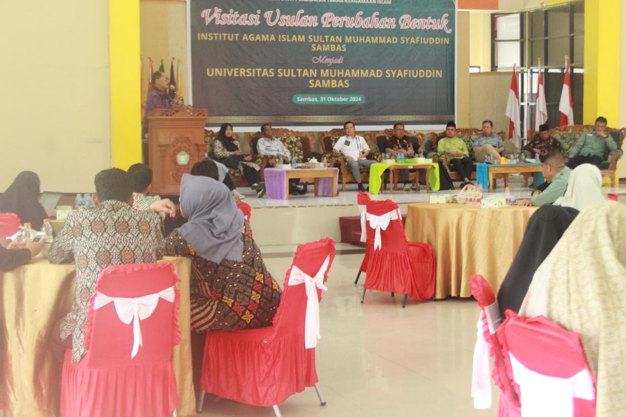 VISITASI: Kegiatan visitasi Direktorat Pendidikan Tinggi Keagamaan Islam Kementerian Agama RI mengunjungi Institut Agama Islam Sultan Muhammad Syafiuddin (IAIS) Sambas, Kamis (31/10).