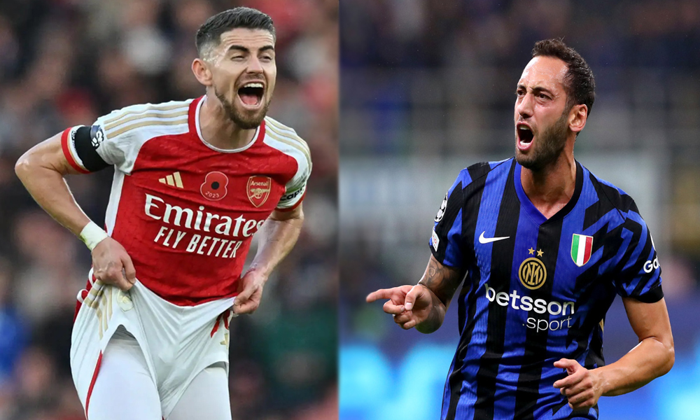 Jorginho (Arsenal) Dan Hakan Calhanoglu (Inter Milan).