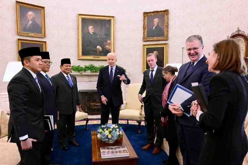 BERTEMU BIDEN: Presiden RI, Prabowo Subianto dan Presiden Amerika Serikat Joe Biden menggelar pertemuan di Washington DC, Selasa (12/11) waktu setempat.