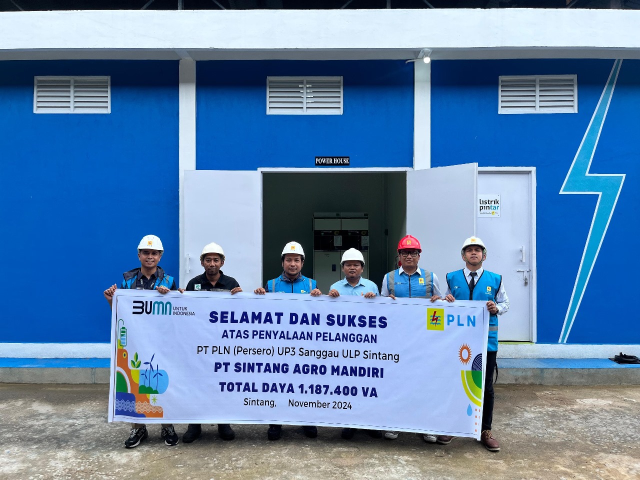 PT Sintang Agro Mandiri yang berlokasi di Sintang dengan daya 1.187.400 VA menjadi salah satu pelanggan program akuisisi captive power. (21/11).
