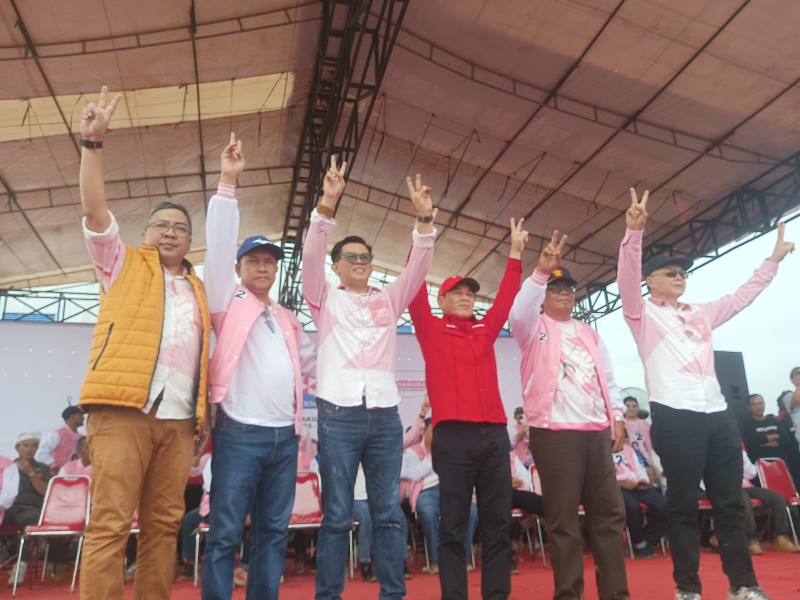 Gabungan partai politik pengusung dan pendukung PDIP, Gerindra, PAN, Partai Nasdem, Partai Hanura, Partai Demokrat yang turut mengajak warga untuk memenangkan pasangan Tjhai Chui Mie-Muhammadin.