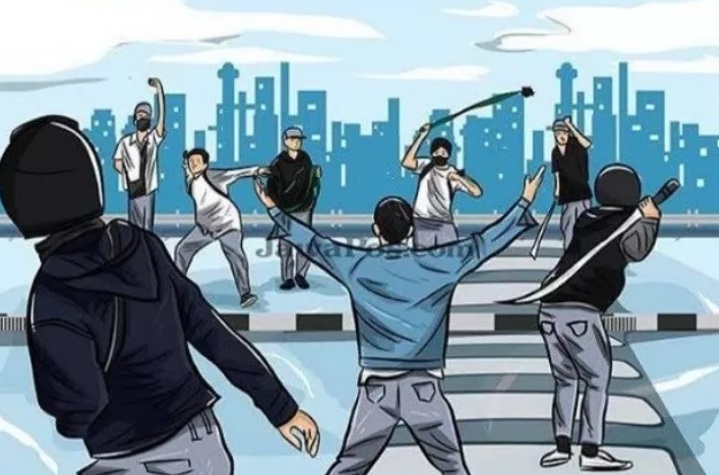 Ilustrasi tawuran.