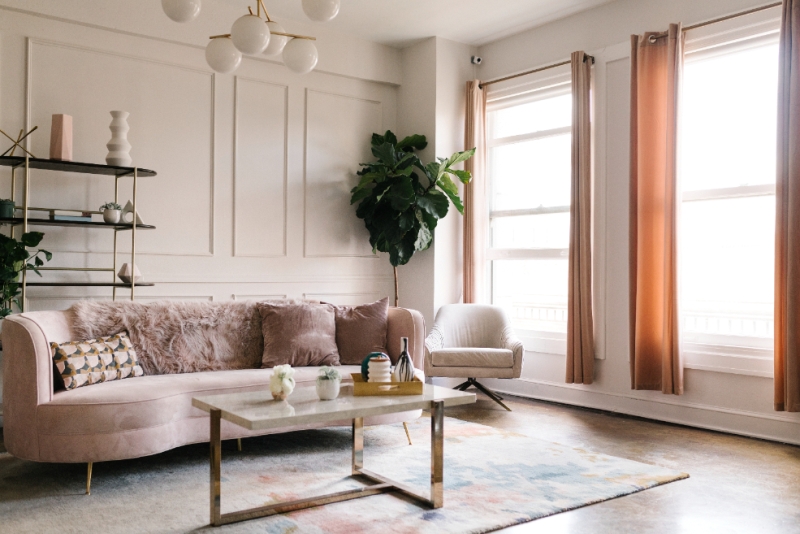 Ilustrasi penataan rumah elegan dan mewah.