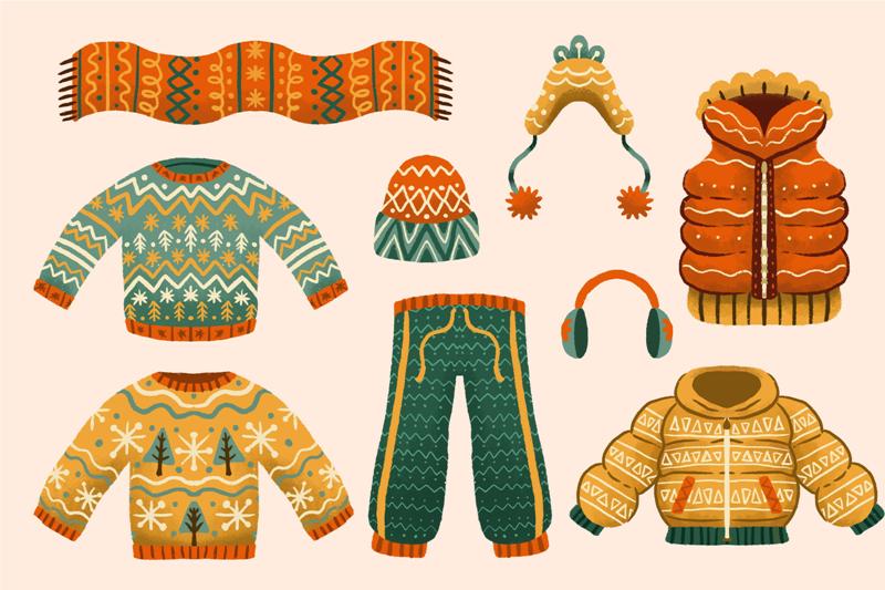 Ilustrasi sweater berbahan wol.