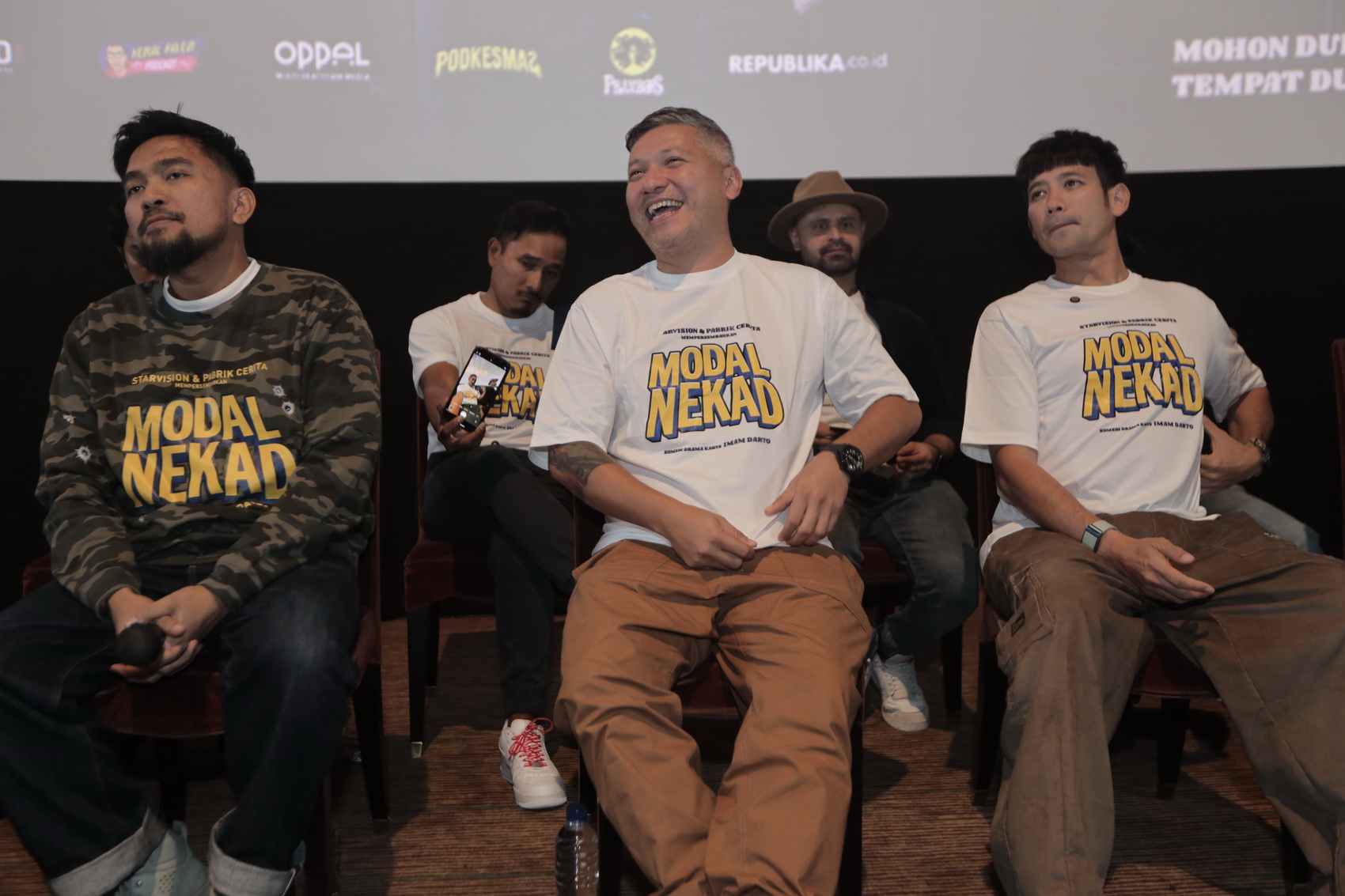 SEGERA TAYANG: Konferensi pers film Modal Nekad di Epicentrum XXI, Jakarta Selatan, Kamis (12/12).