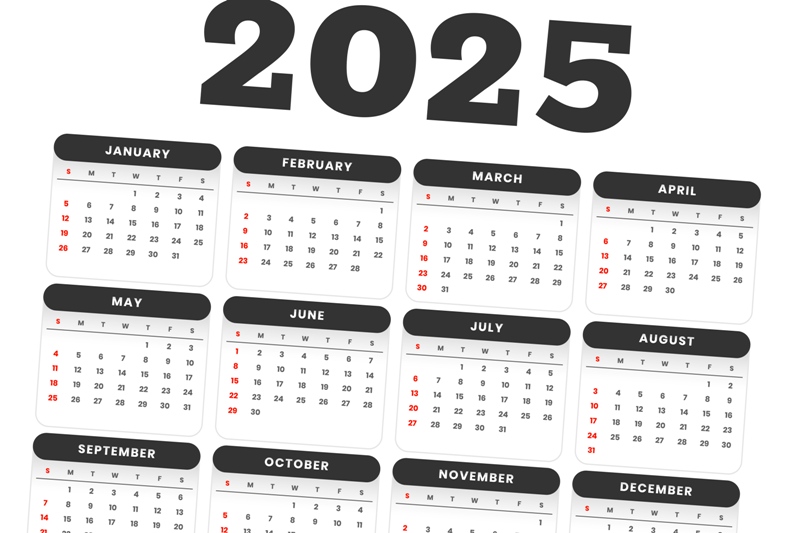 Ilustrasi kalender 2025.