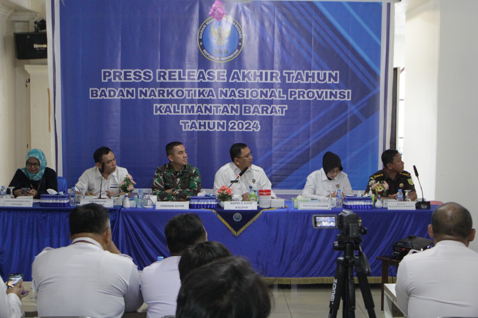 Badan Narkotika Nasional (BBN) Provinsi Kalimantan Barat saat menggelar prese release tahun 2024.