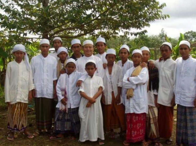 Para santri pesantren Daarul Ihya di Parit Masigi Sungai Ambawang Kabupaten Kubu Raya.