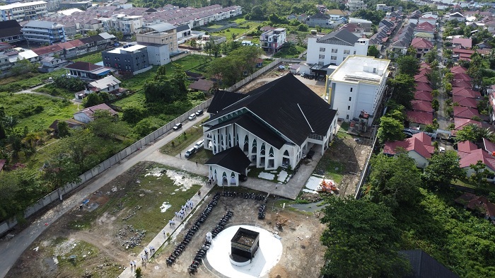 RAMPUNG: Pembangunan Gedung Asrama Haji dan gedung Pusat Layanan Haji dan Umrah Terpadu (PLHUT) Kalimantan Barat (Kalbar) telah rampung.