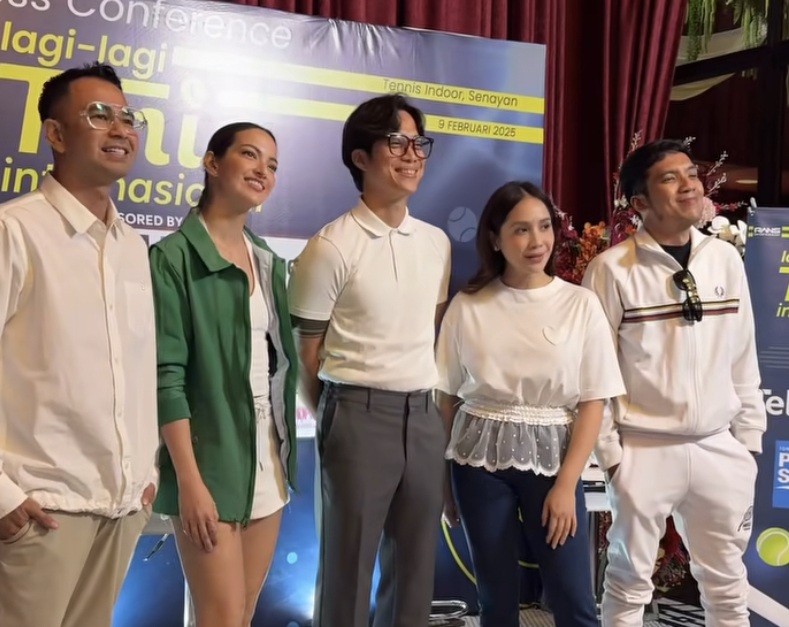 KONFERENSI PERS: Raffi Ahmad lewat RANS Entertainment kembali menggelar event sportainment di awal tahun. Kali ini bertajuk Lagi-Lagi Tenis Internasional.
