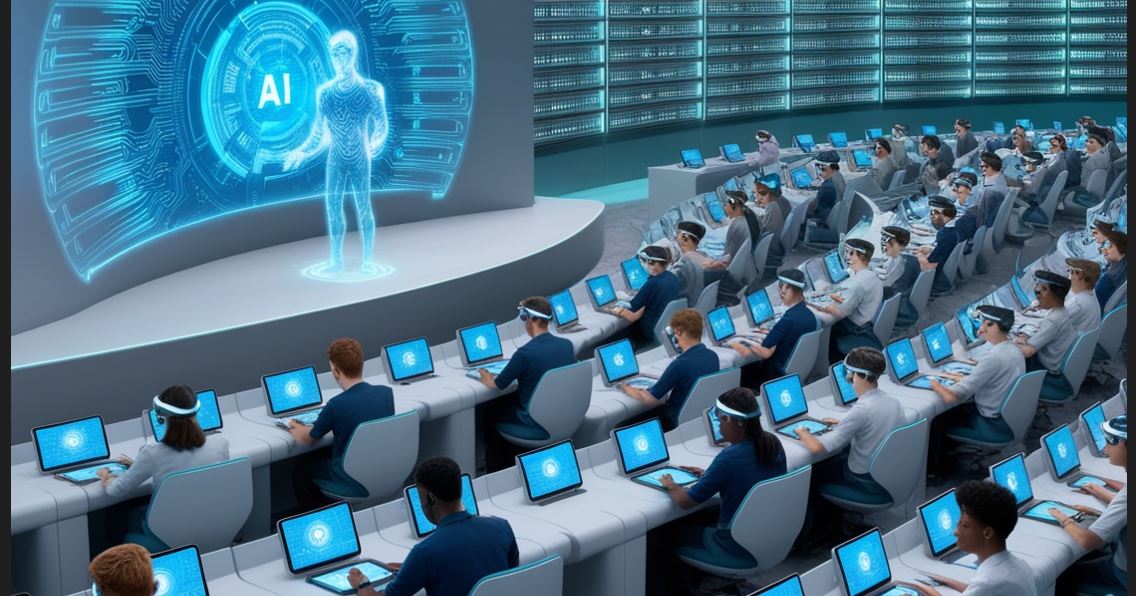 TEROBOSAN BARU: David Game College, London mulai menerapkan metode pembelajaran yang mengandalkan AI.