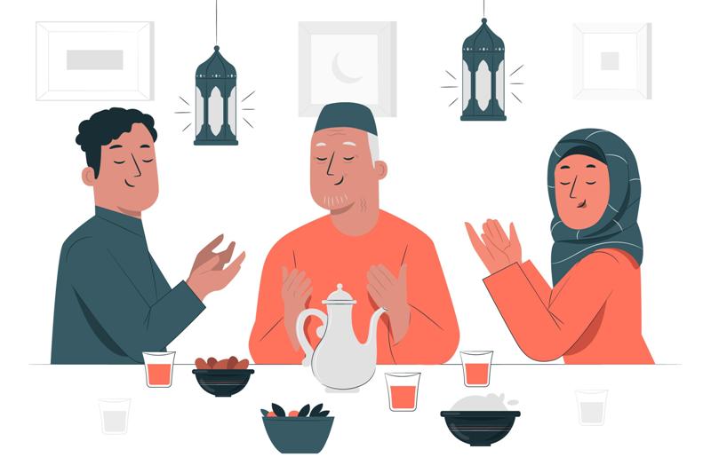 Ilustrasi berpuasa.