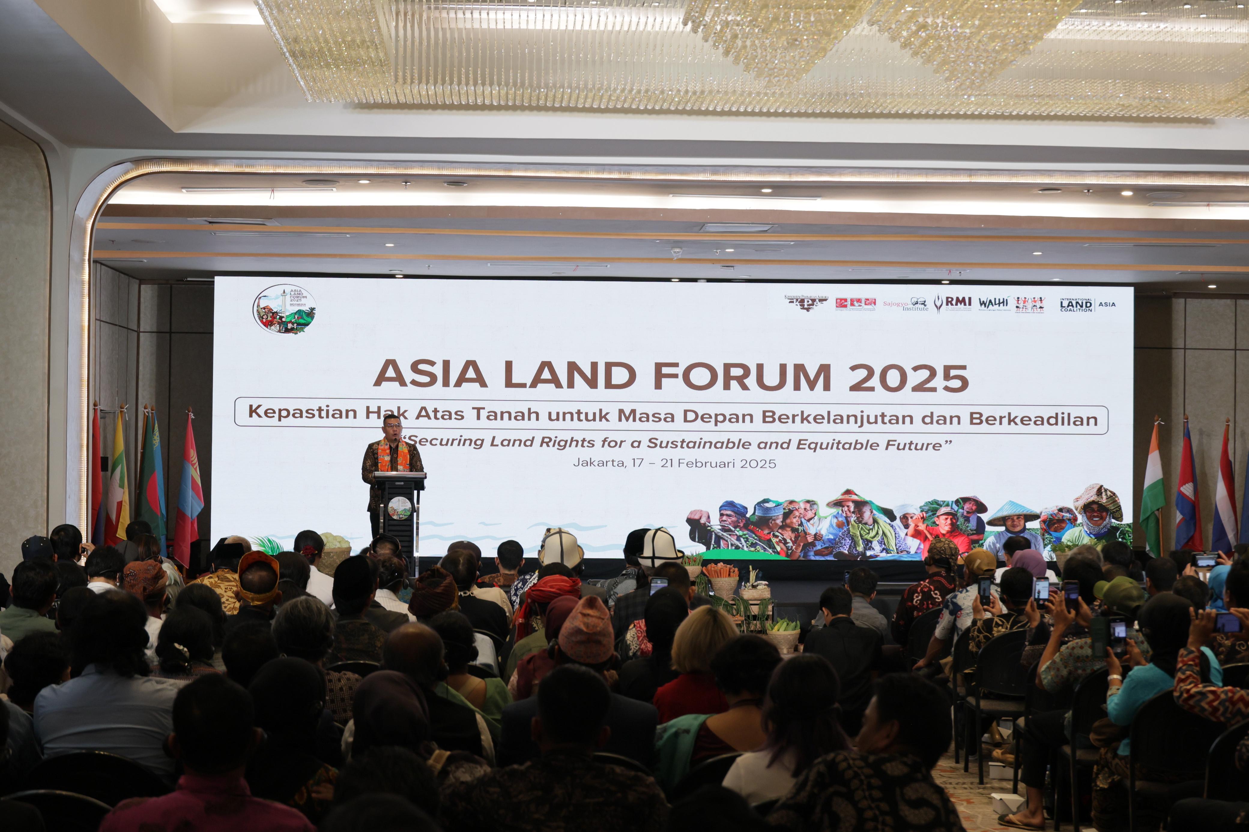 pembukaan Asia Land Forum 2025, Wakil Menteri Agraria dan Tata Ruang/Wakil Kepala Badan Pertanahan Nasional (Wamen ATR/Waka BPN), Ossy Dermawan, menyampaikan pentingnya kerja sama lintas sektor.