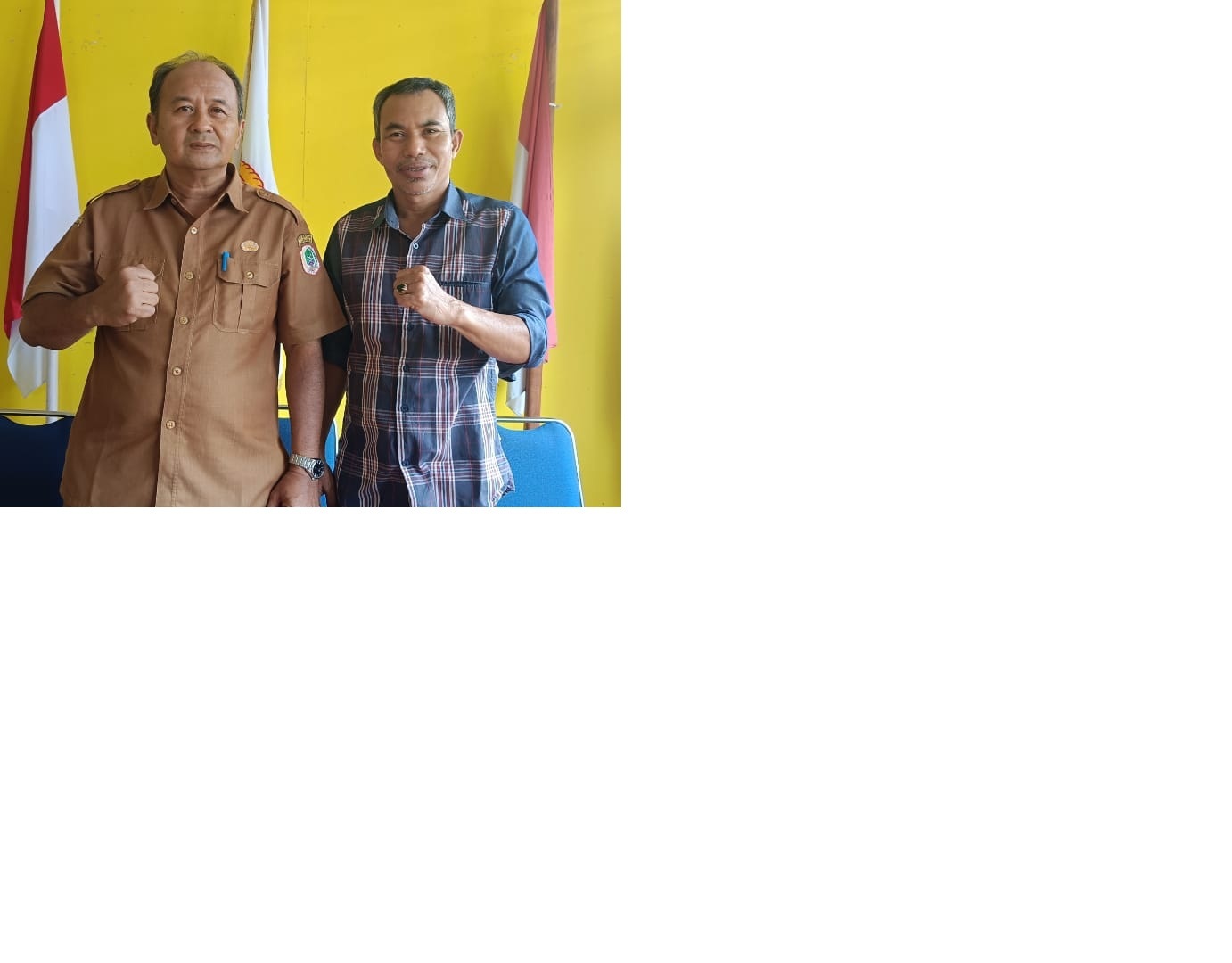TARGET LIMA BESAR: Ketua KONI Anwar Sanusi bersama Sekretaris Umum KONI Buhari Muslim.