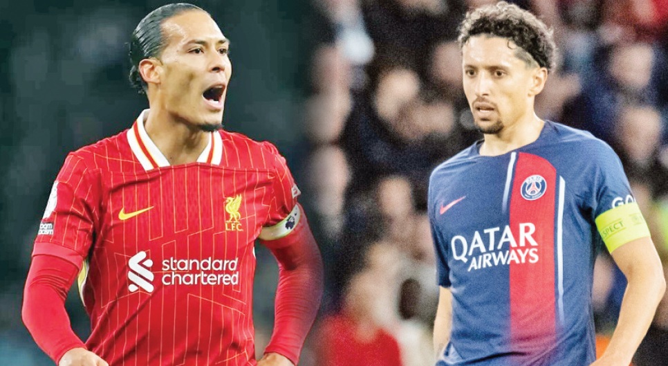 BEK KAPTEN: Virgil van Dijk (Liverpool FC) kembali head-to-head dengan Marquinhos (Paris Saint-Germain) dalam second leg 16 besar Liga Champions di Anfield dini hari nanti ((12/3).