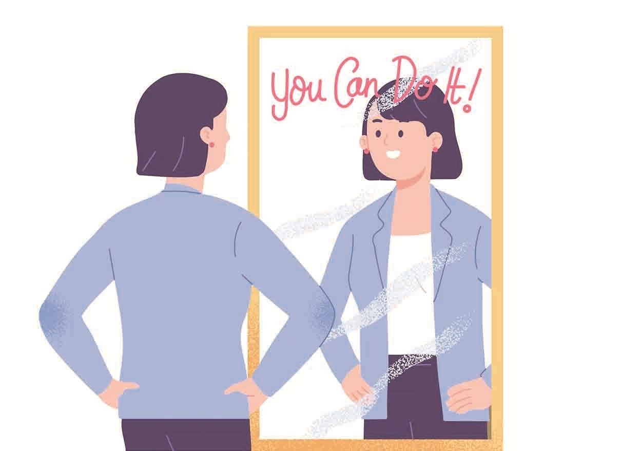Ilustrasi melatih percaya diri.