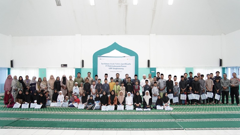 PLN Indonesia Power UBP Singkawang Lakukan Santunan Anak Yatim dan Dhuafa, acara dilaksanakan di Mesjid Al-Ijabah PLN Indonesia Power UBP Singkawang.