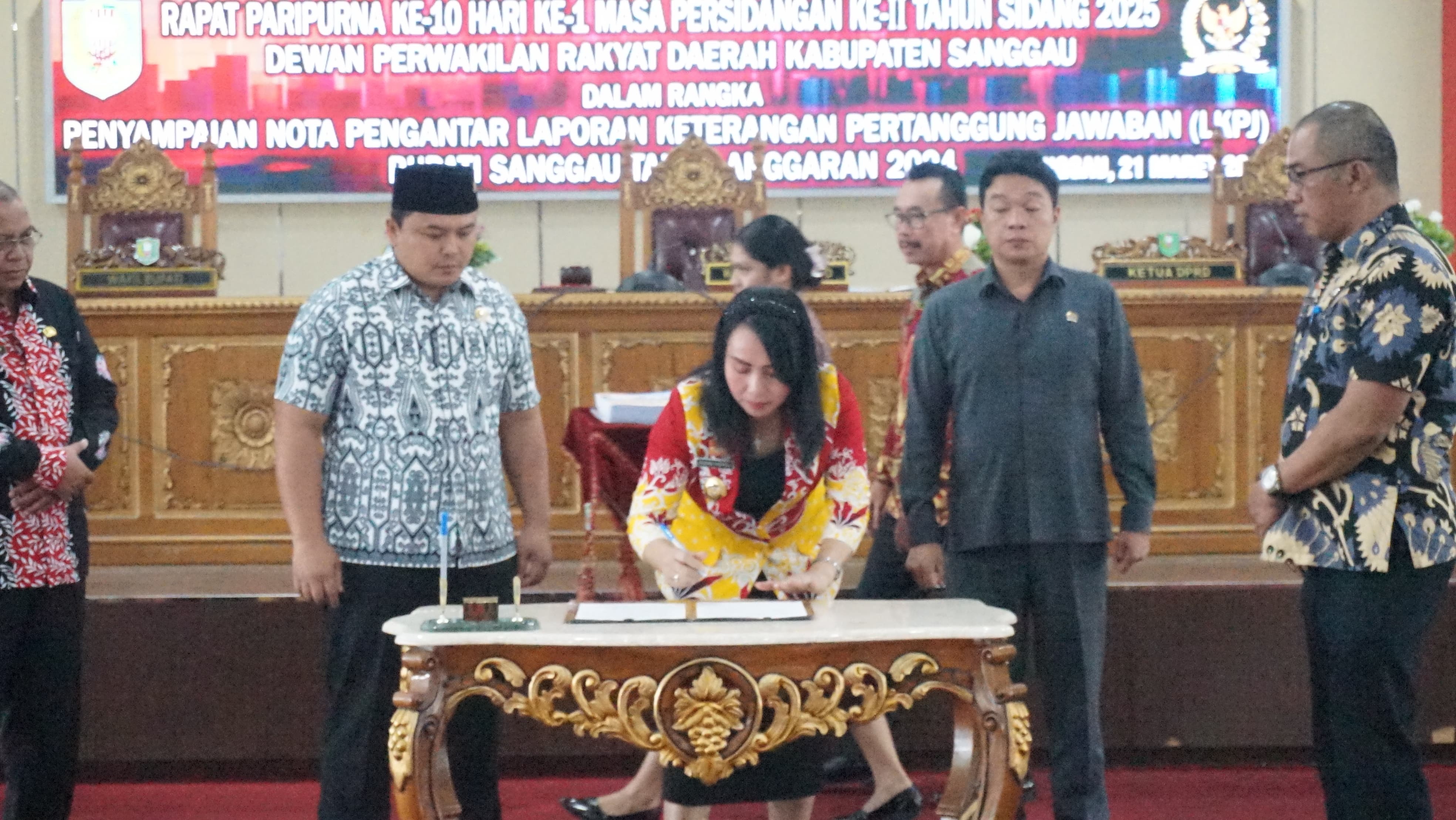 Paripurna Dewan Perwakilan Rakyat Daerah (DPRD) Sanggau digelar pada Jumat (21/3) pagi mendengarkan LKPj Bupati Sanggau Tahun Anggaran 2024.