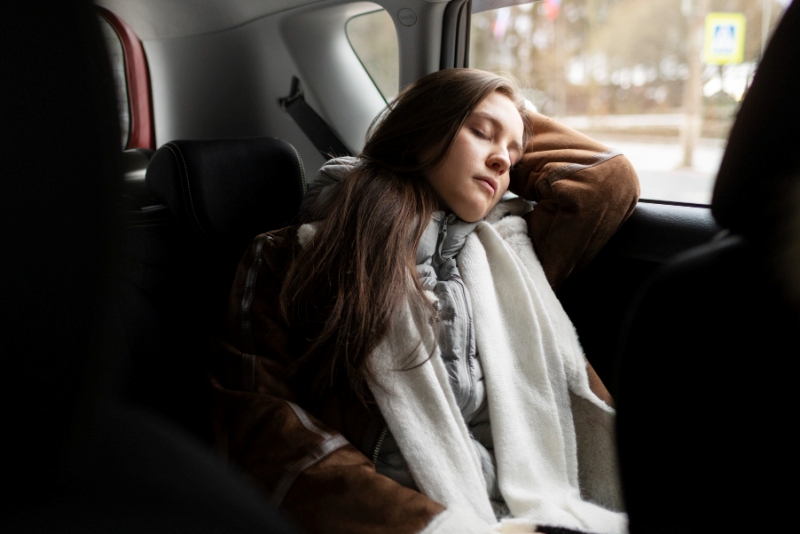 Ilustrasi mengalami mabuk perjalanan saat mudik.