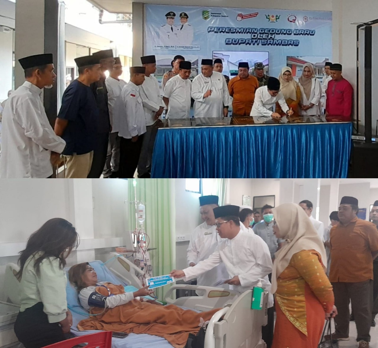 RESMIKAN: Bupati Sambas Satono saat meresmikan lima unit pelayanan kesehatan dan memberikan santunan kepada pasien di RSUD Pemangkat.