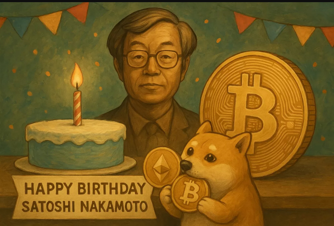 Ilustrasi ulang tahun Satoshi Nakamoto.