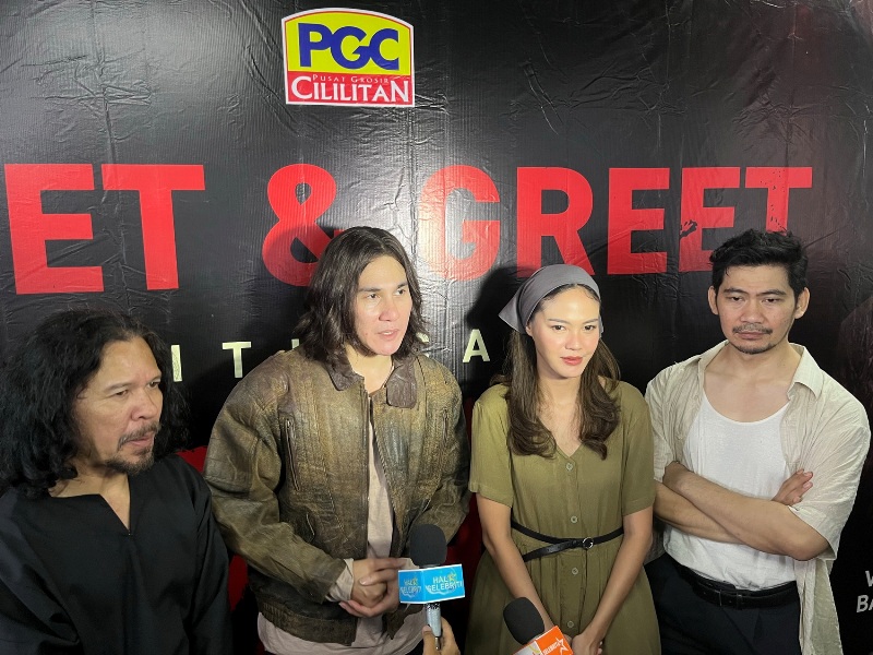 Vino dan pemain Qodrat 2, yakni Della Dartyan, Septian Dwi Cahyo, dan Donny Alamsyah saat ditemui di PGC Cililitan, Jaktim, Jumat (4/4) sore.