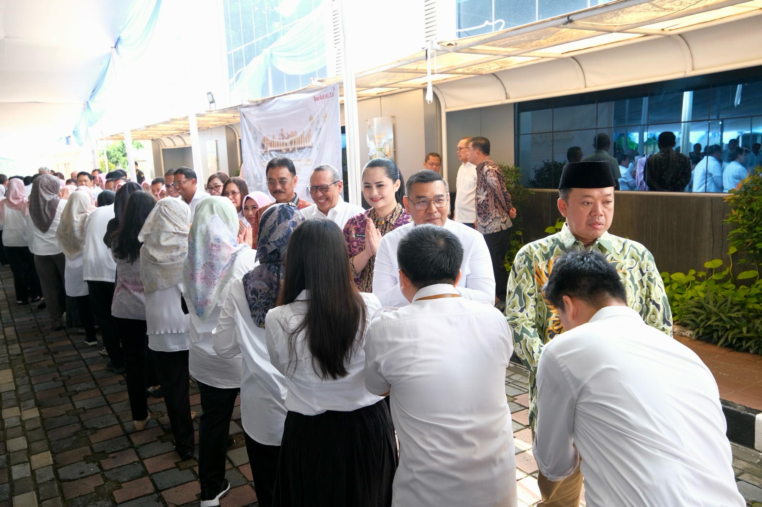 Kementerian ATR/BPN menggelar Halalbihalal di lapangan Kementerian ATR/BPN, Jakarta, Selasa (08/04/2025).
