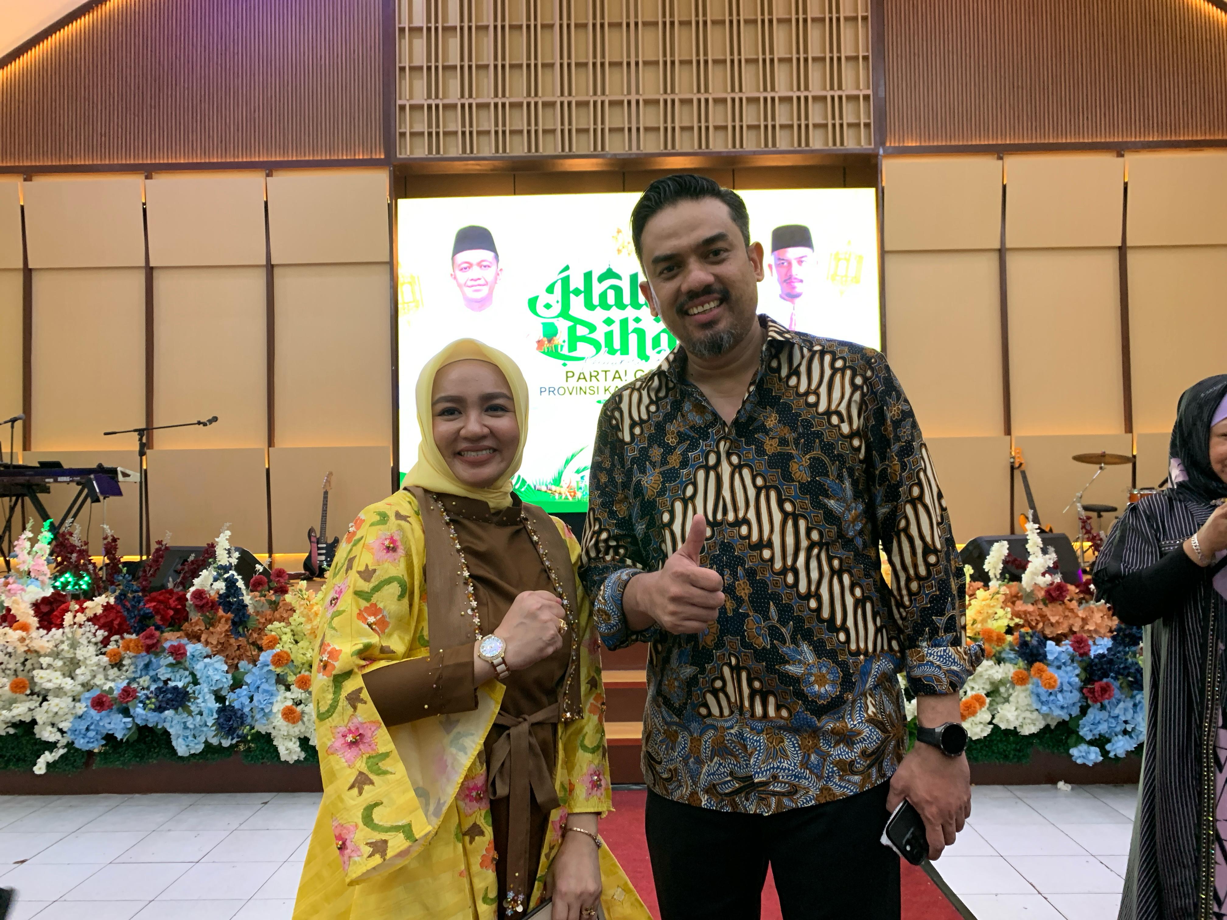 Bebby Nailufa dan Maman Abdurahman saat acara Halal Bihalal di Gedung Zambrud, Jalan A. Yani, Pontianak