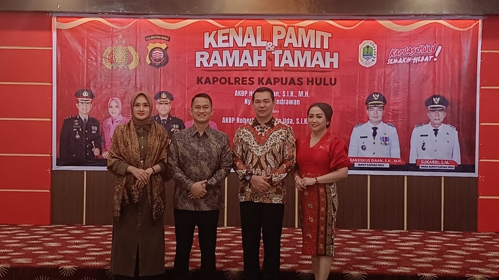 KENAL PAMIT: Acara kenal pamit Kapolres Kapuas Hulu di Pendopo Bupati Kapuas Hulu.